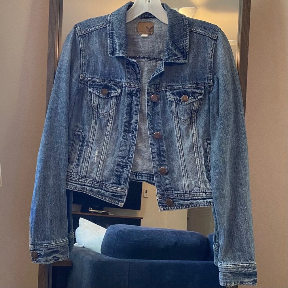 American Eagle Distressed Jean Jacket - Size S